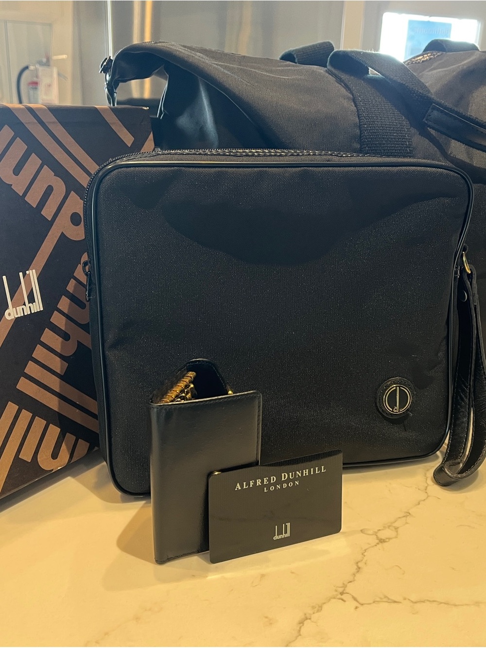 Men’s Dunhill Bundle: Duffle Bag, Travel Pouch and Key Fob Wallet!